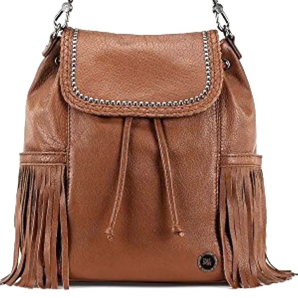 The Sak Avalon Fringed Convertible Backpack Handbag, Sierra Brown nwt - Picture 2 of 14